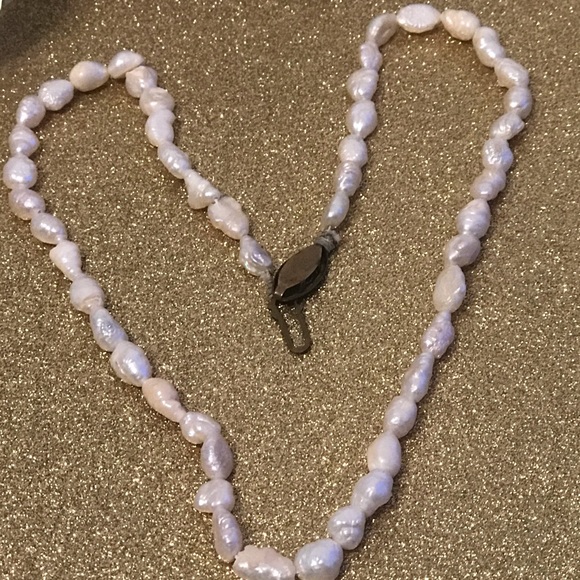 SOLDVintage Freshwater Pearl Strand w Hook Clasp - Picture 3 of 13